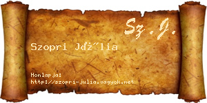 Szopri Júlia névjegykártya